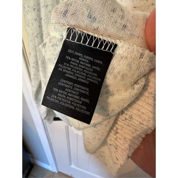 Anthropologie Speckled Cowl Neck Ruffle Long Sleeve Knit Sweater Size Small - Picture 8 of 10